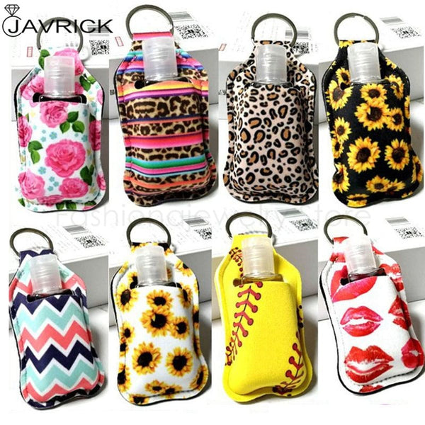 Hand Sanitizer Keychain Holder Travel Bottle Refillable Containers 30ml Flip Cap Reusable Bottles with Keychain Carrier - CANCOVID
