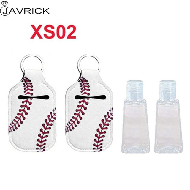 Hand Sanitizer Keychain Holder Travel Bottle Refillable Containers 30ml Flip Cap Reusable Bottles with Keychain Carrier - CANCOVID