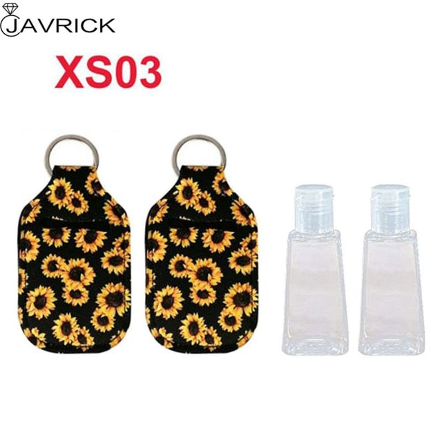 Hand Sanitizer Keychain Holder Travel Bottle Refillable Containers 30ml Flip Cap Reusable Bottles with Keychain Carrier - CANCOVID