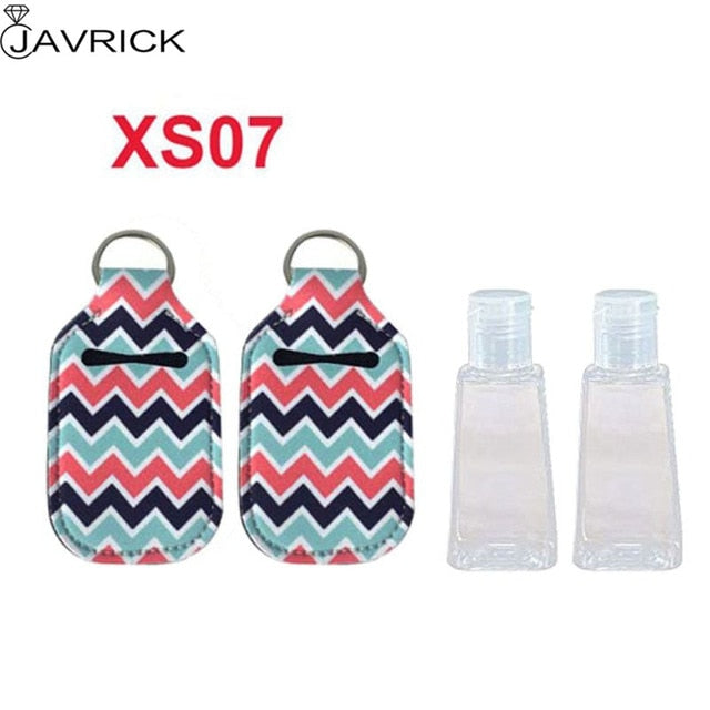 Hand Sanitizer Keychain Holder Travel Bottle Refillable Containers 30ml Flip Cap Reusable Bottles with Keychain Carrier - CANCOVID