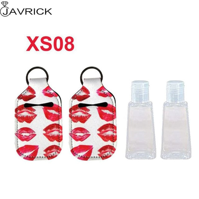 Hand Sanitizer Keychain Holder Travel Bottle Refillable Containers 30ml Flip Cap Reusable Bottles with Keychain Carrier - CANCOVID