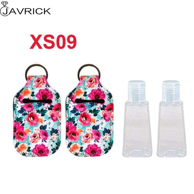 Hand Sanitizer Keychain Holder Travel Bottle Refillable Containers 30ml Flip Cap Reusable Bottles with Keychain Carrier - CANCOVID