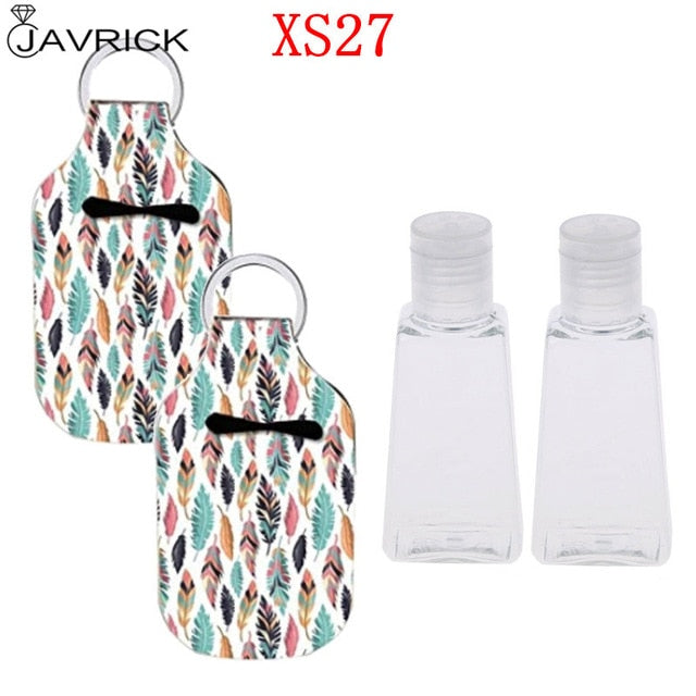 Hand Sanitizer Keychain Holder Travel Bottle Refillable Containers 30ml Flip Cap Reusable Bottles with Keychain Carrier - CANCOVID