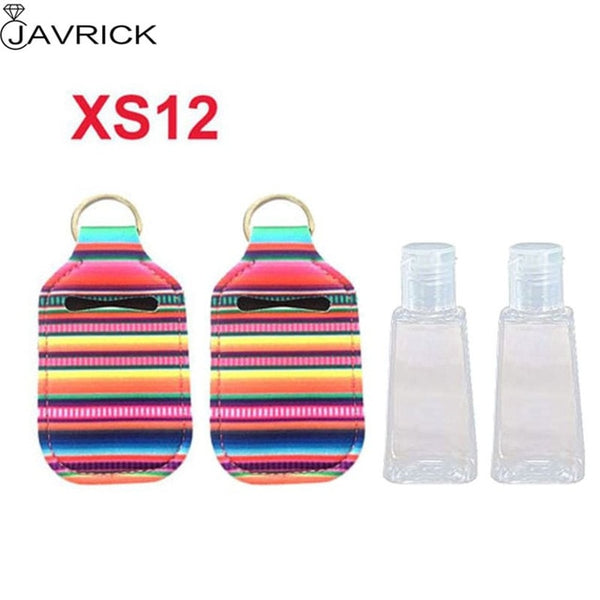 Hand Sanitizer Keychain Holder Travel Bottle Refillable Containers 30ml Flip Cap Reusable Bottles with Keychain Carrier - CANCOVID