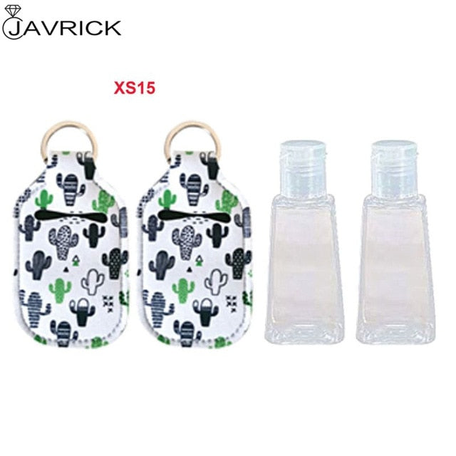 Hand Sanitizer Keychain Holder Travel Bottle Refillable Containers 30ml Flip Cap Reusable Bottles with Keychain Carrier - CANCOVID