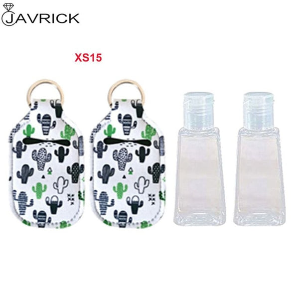 Hand Sanitizer Keychain Holder Travel Bottle Refillable Containers 30ml Flip Cap Reusable Bottles with Keychain Carrier - CANCOVID