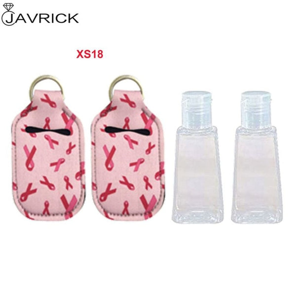 Hand Sanitizer Keychain Holder Travel Bottle Refillable Containers 30ml Flip Cap Reusable Bottles with Keychain Carrier - CANCOVID