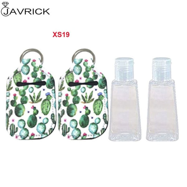Hand Sanitizer Keychain Holder Travel Bottle Refillable Containers 30ml Flip Cap Reusable Bottles with Keychain Carrier - CANCOVID