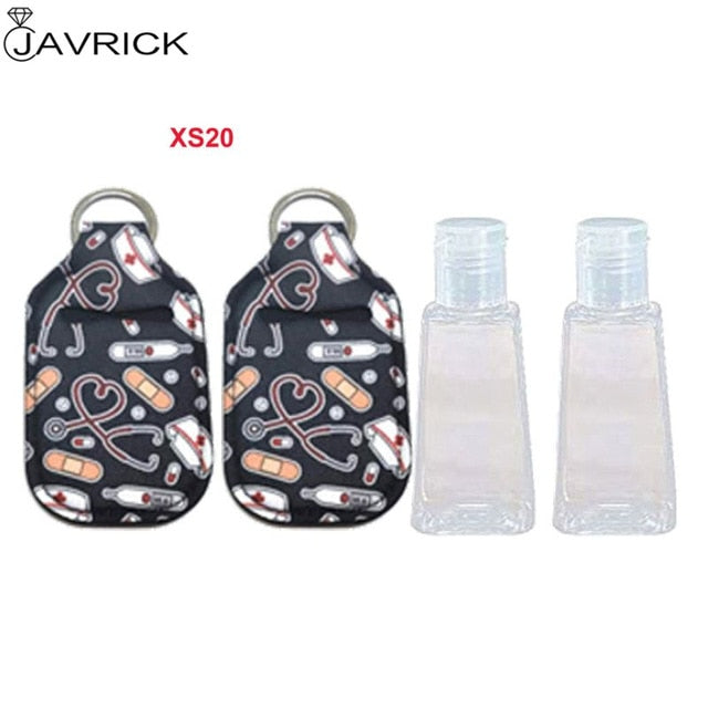 Hand Sanitizer Keychain Holder Travel Bottle Refillable Containers 30ml Flip Cap Reusable Bottles with Keychain Carrier - CANCOVID
