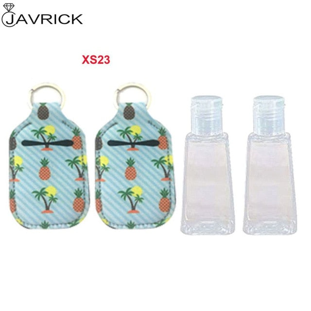 Hand Sanitizer Keychain Holder Travel Bottle Refillable Containers 30ml Flip Cap Reusable Bottles with Keychain Carrier - CANCOVID