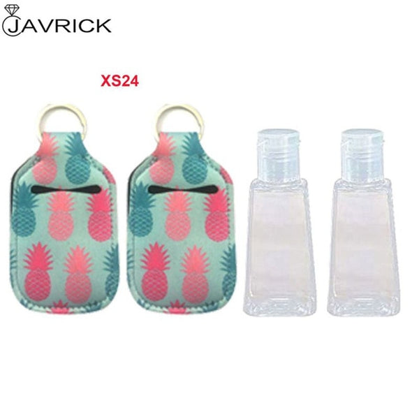 Hand Sanitizer Keychain Holder Travel Bottle Refillable Containers 30ml Flip Cap Reusable Bottles with Keychain Carrier - CANCOVID
