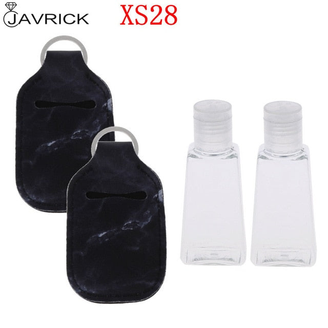 Hand Sanitizer Keychain Holder Travel Bottle Refillable Containers 30ml Flip Cap Reusable Bottles with Keychain Carrier - CANCOVID