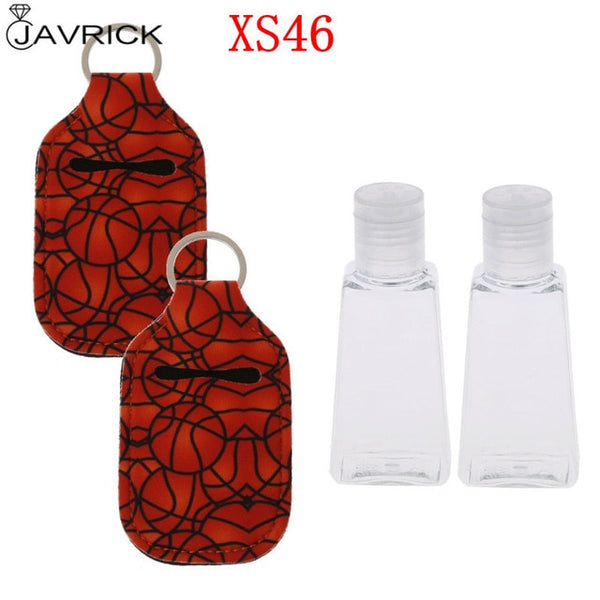 Hand Sanitizer Keychain Holder Travel Bottle Refillable Containers 30ml Flip Cap Reusable Bottles with Keychain Carrier - CANCOVID
