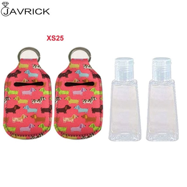 Hand Sanitizer Keychain Holder Travel Bottle Refillable Containers 30ml Flip Cap Reusable Bottles with Keychain Carrier - CANCOVID
