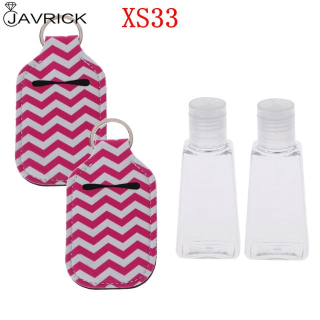 Hand Sanitizer Keychain Holder Travel Bottle Refillable Containers 30ml Flip Cap Reusable Bottles with Keychain Carrier - CANCOVID