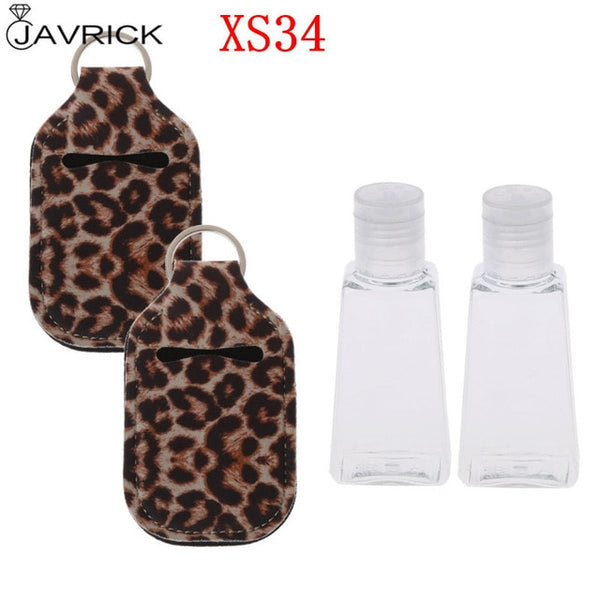 Hand Sanitizer Keychain Holder Travel Bottle Refillable Containers 30ml Flip Cap Reusable Bottles with Keychain Carrier - CANCOVID