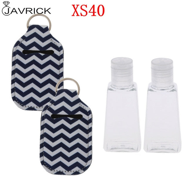 Hand Sanitizer Keychain Holder Travel Bottle Refillable Containers 30ml Flip Cap Reusable Bottles with Keychain Carrier - CANCOVID
