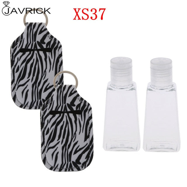 Hand Sanitizer Keychain Holder Travel Bottle Refillable Containers 30ml Flip Cap Reusable Bottles with Keychain Carrier - CANCOVID