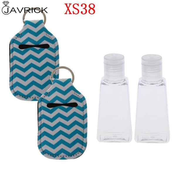 Hand Sanitizer Keychain Holder Travel Bottle Refillable Containers 30ml Flip Cap Reusable Bottles with Keychain Carrier - CANCOVID