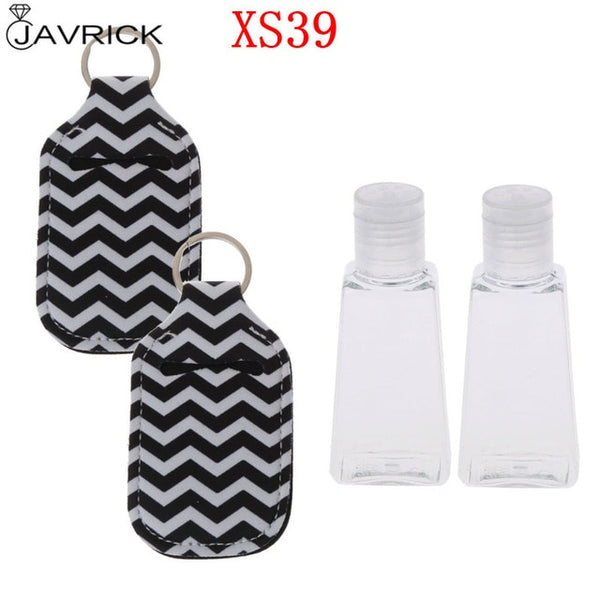 Hand Sanitizer Keychain Holder Travel Bottle Refillable Containers 30ml Flip Cap Reusable Bottles with Keychain Carrier - CANCOVID