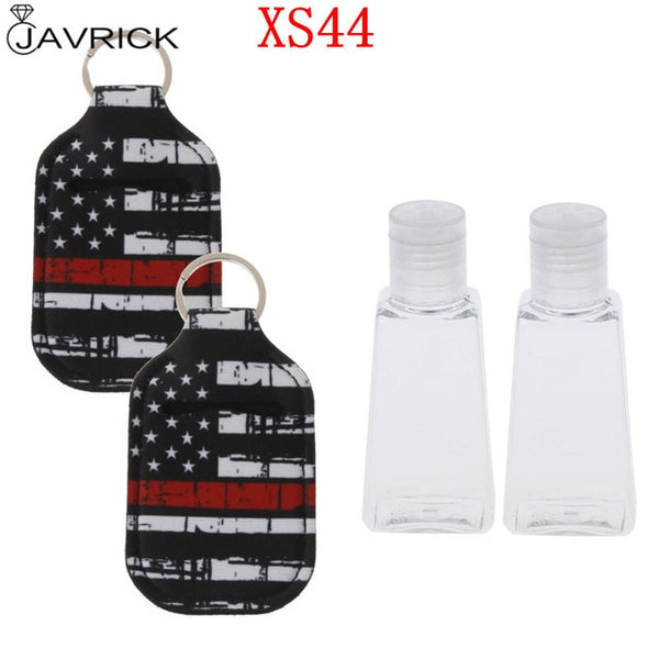 Hand Sanitizer Keychain Holder Travel Bottle Refillable Containers 30ml Flip Cap Reusable Bottles with Keychain Carrier - CANCOVID