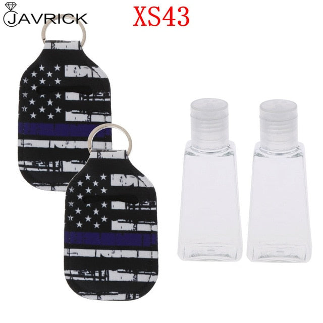 Hand Sanitizer Keychain Holder Travel Bottle Refillable Containers 30ml Flip Cap Reusable Bottles with Keychain Carrier - CANCOVID