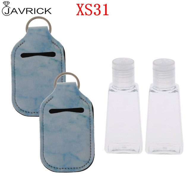 Hand Sanitizer Keychain Holder Travel Bottle Refillable Containers 30ml Flip Cap Reusable Bottles with Keychain Carrier - CANCOVID