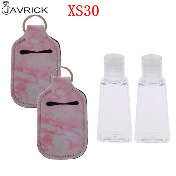 Hand Sanitizer Keychain Holder Travel Bottle Refillable Containers 30ml Flip Cap Reusable Bottles with Keychain Carrier - CANCOVID