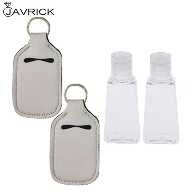 Hand Sanitizer Keychain Holder Travel Bottle Refillable Containers 30ml Flip Cap Reusable Bottles with Keychain Carrier - CANCOVID