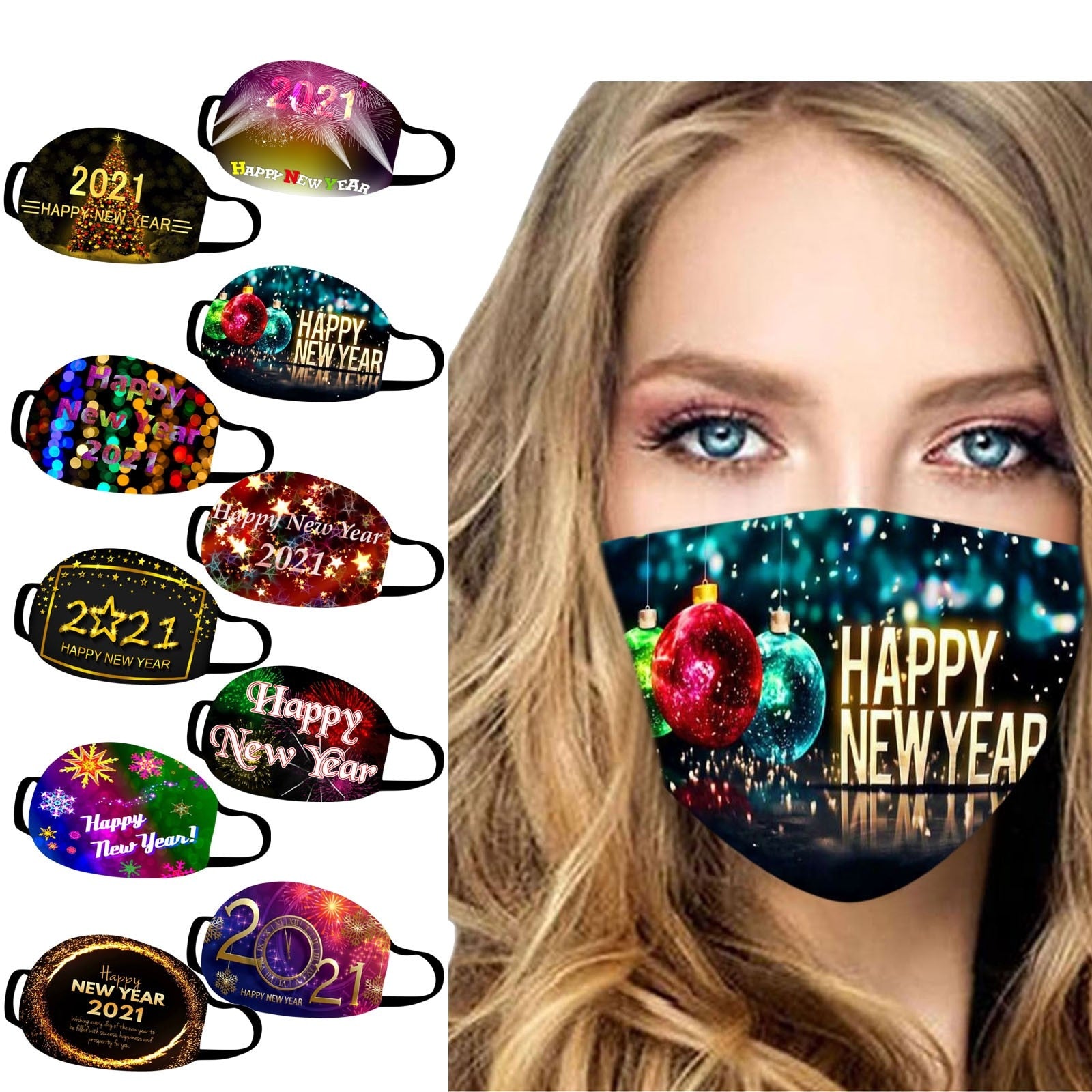 Reusable Colorful Fabric Face Christmas Dustproof Cotton Mask Fashion Washable Outdoor Breathable Face Mask 2021 Mondkapjes #128 - CANCOVID
