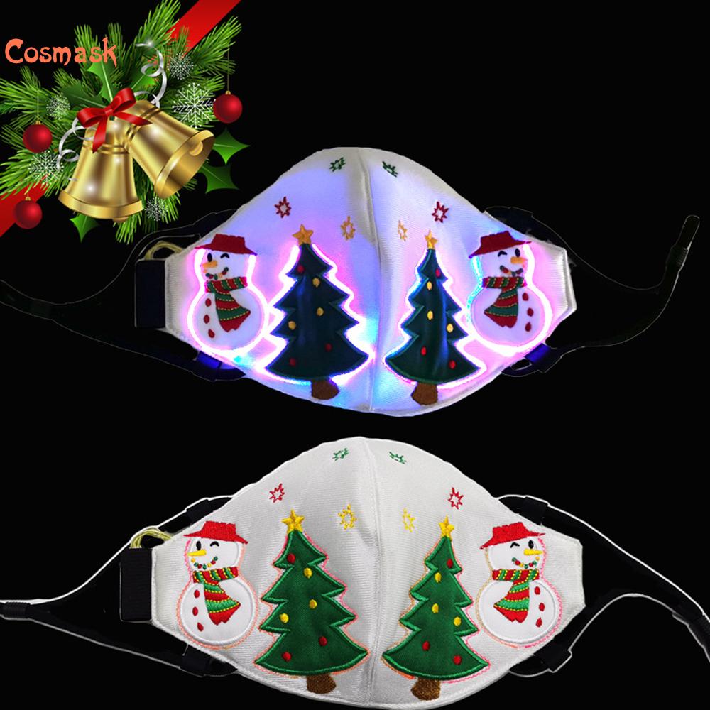 Cosmask New 2021 Christmas Glowing Masks Halloween Masks Led Glowing Christmas Masks - CANCOVID